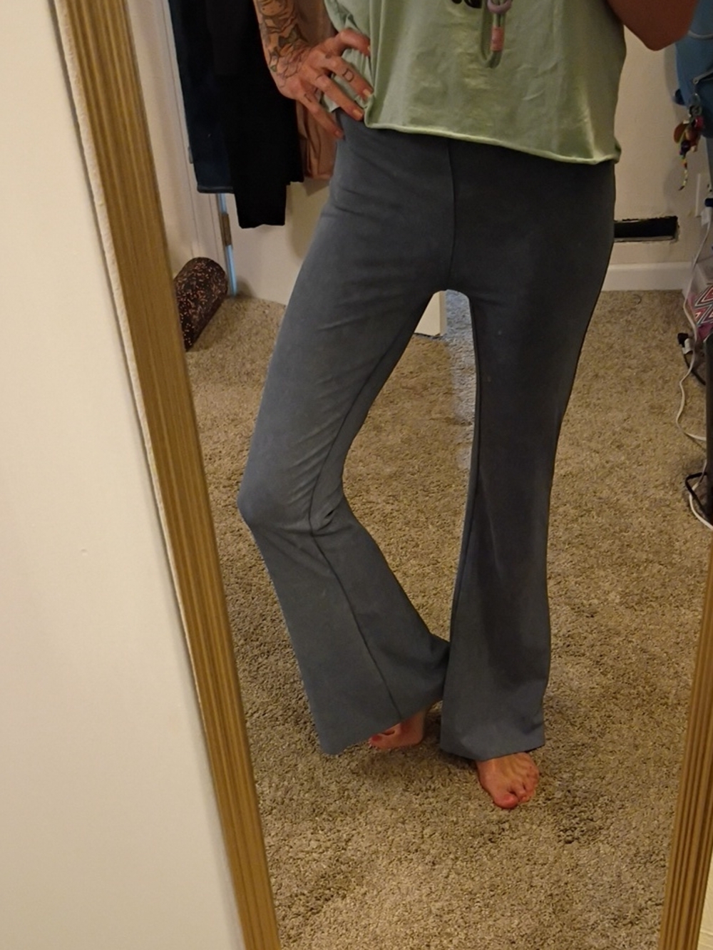 Wide Leg Denim Leggings